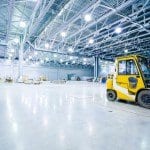 forklift in warehouse