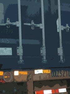 close up of shipping container