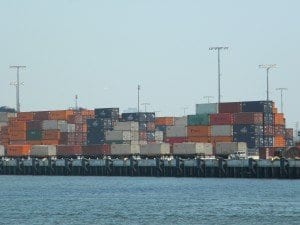 Freight Containers cargo containers at Port of LA